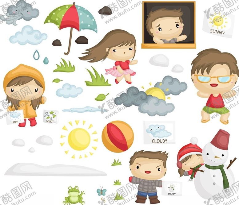 编号：91065904021408376465【酷图网】源文件下载-儿童趣味户外与日常活动元素