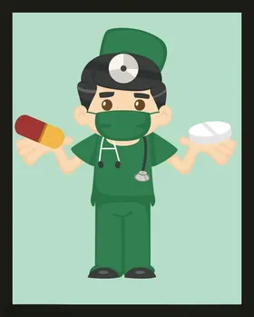 手绘医疗人物素材护护