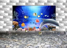 海底世界5D3D背景墙海洋鱼