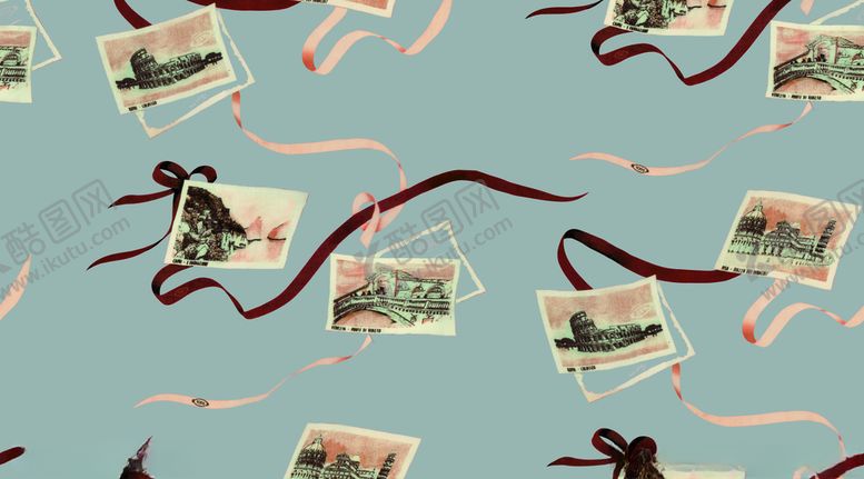 编号：32214309171447577021【酷图网】源文件下载-丝带邮票