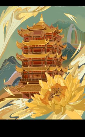 中国风场景 插画 气氛图 古风