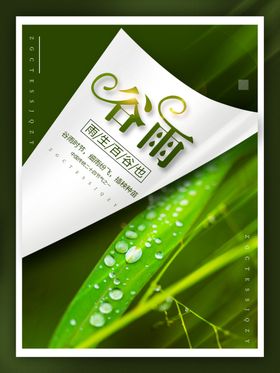 谷雨节气海报诗会挂画展架