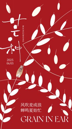 芒种几何海报