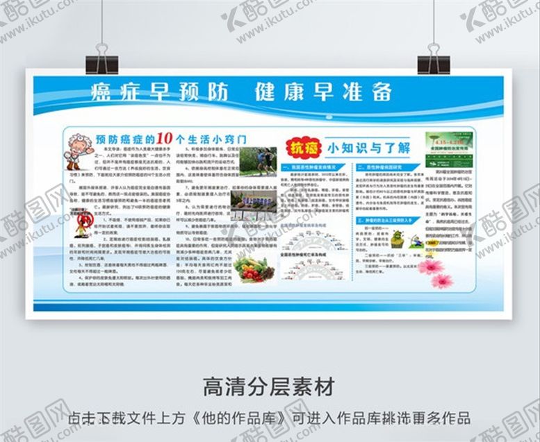 编号：38225605080250381388【酷图网】源文件下载-癌症预防知识教育宣传展板