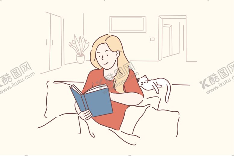 编号：93518410101809155640【酷图网】源文件下载-韩国小清新人物生活插画