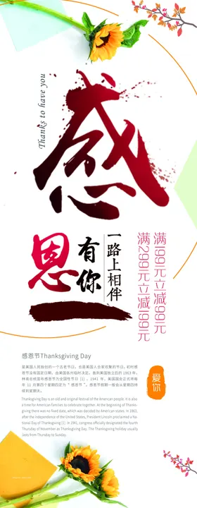 感恩节宣传单会员展架