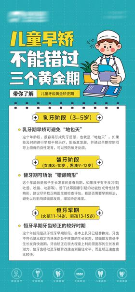 口腔儿童颌面矫治海报