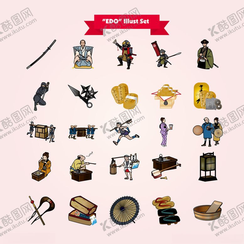 编号：33158911171501451104【酷图网】源文件下载-复古风西部元素图标集合