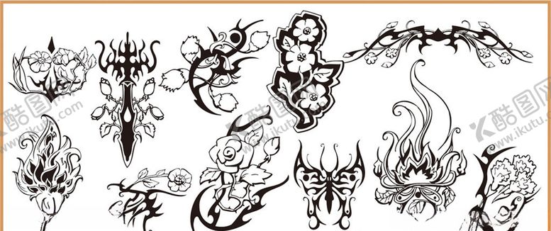 编号：83266009151504199542【酷图网】源文件下载-鲜花花纹矢量花卉植物花纹