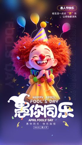 愚人节海报元素广告设计小丑元素