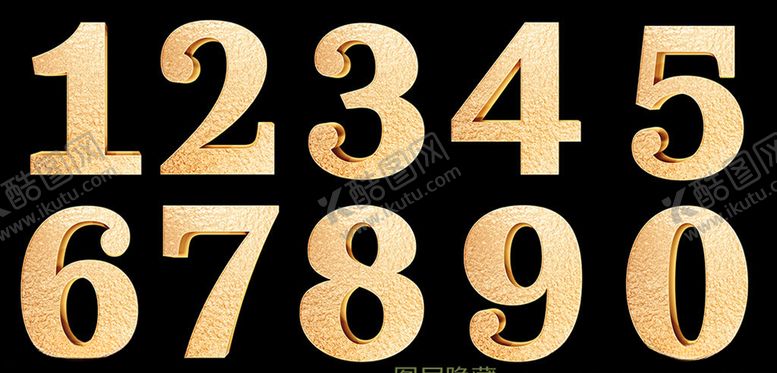 编号：67008210050502459991【酷图网】源文件下载-金色立体数字