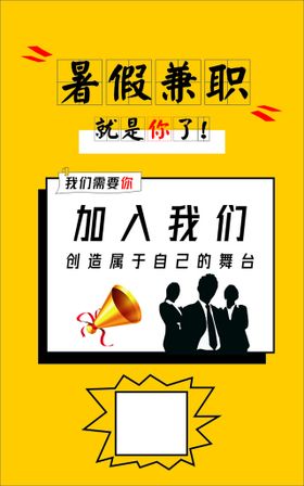 兼职招聘人才信息海报展板展架