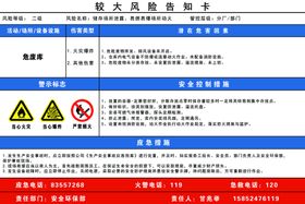 危废库较大风险告知卡