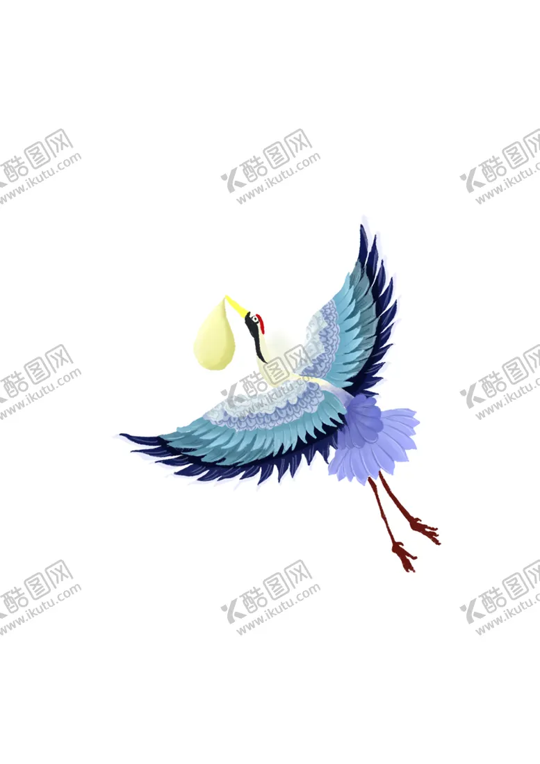 编号：89990102111558365674【酷图网】源文件下载-手绘国风鹤