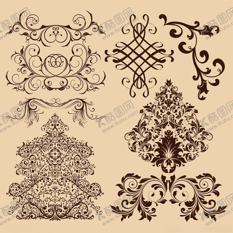 编号：86806611142114529684【酷图网】源文件下载-复古华丽装饰花纹图案集