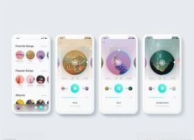 xd音乐紫色UI设计播放页列表