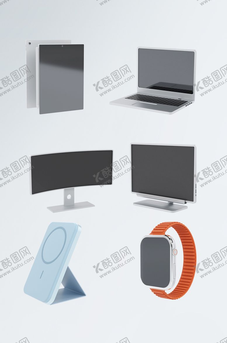 编号：20514609151546541098【酷图网】源文件下载-3D简约电脑电子产品模型