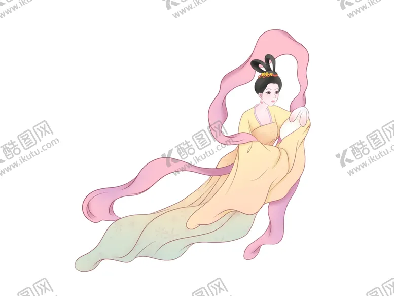 编号：46765602201930522632【酷图网】源文件下载-手绘卡通嫦娥