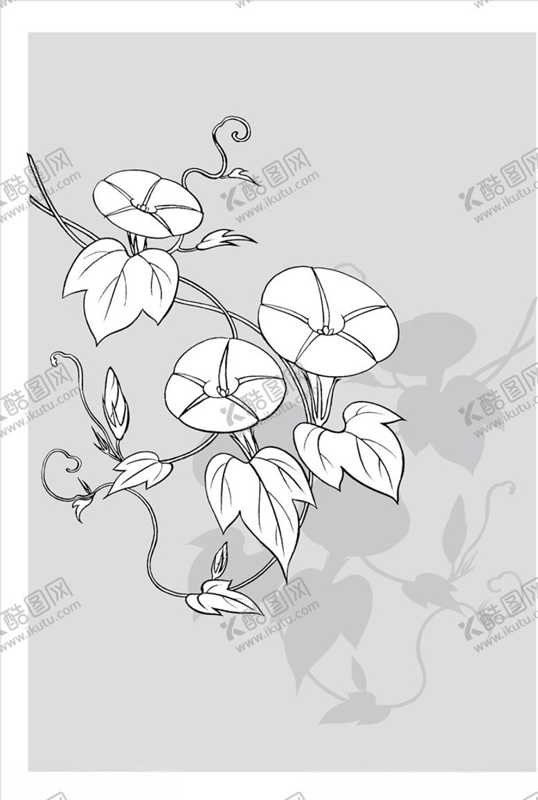 编号：33435309150526292889【酷图网】源文件下载-线描花朵