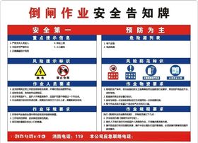 道闸作业安全告知牌