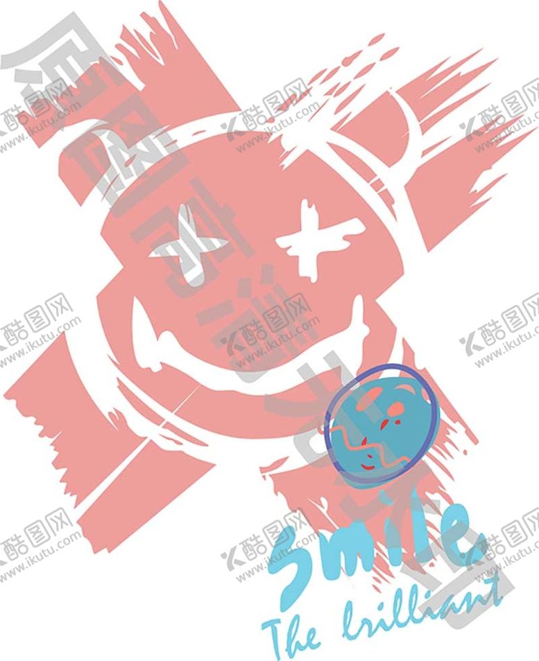 编号：18875401281339429065【酷图网】源文件下载-矢量涂鸦笑脸T恤图案印花