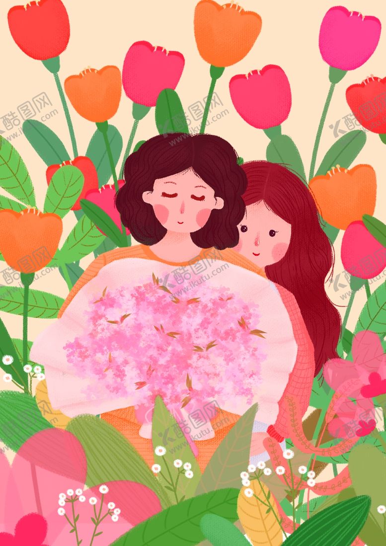 编号：85149410130020014212【酷图网】源文件下载-母子插画