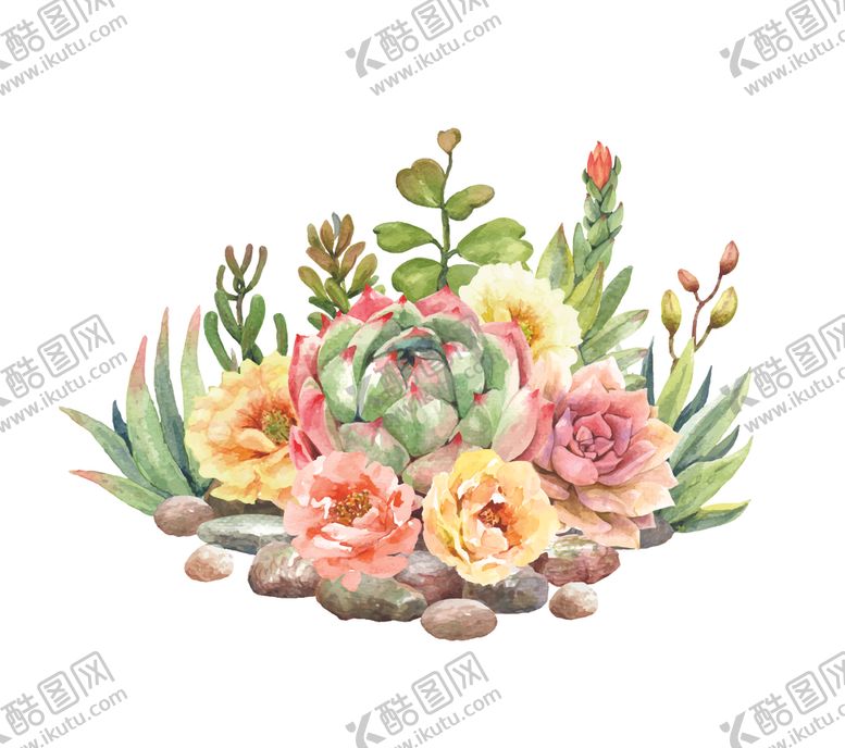 编号：70096206261311532647【酷图网】源文件下载-水彩花卉