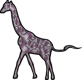 长颈鹿免抠素描头动物