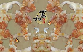 梅花电视背景墙