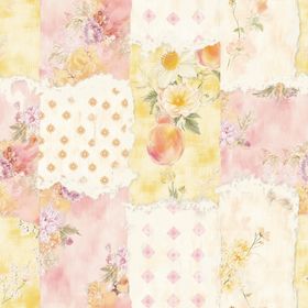 复古花卉拼接图案背景