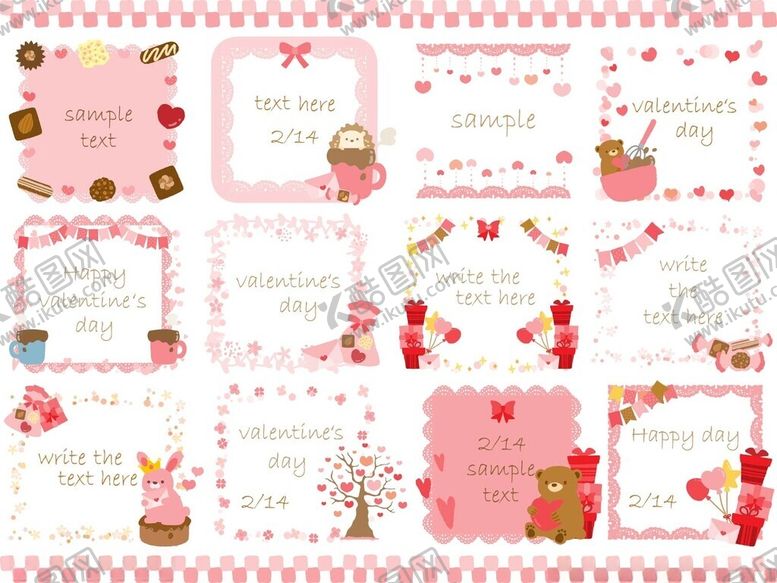 编号：34252610150411228436【酷图网】源文件下载-可爱粉色系手账装饰模板