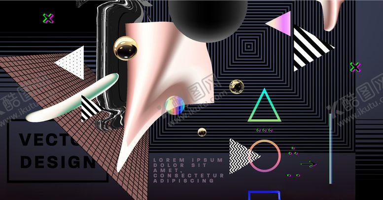 编号：87220610061537177279【酷图网】源文件下载-复古蒸汽波风格背景