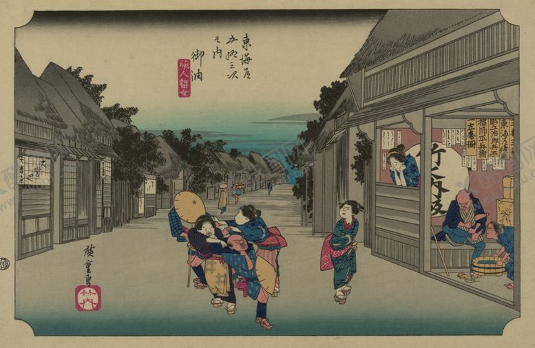编号：96898405150657262067【酷图网】源文件下载-日本街景风景浮世绘