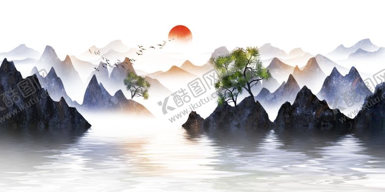编号：68839906252109474785【酷图网】源文件下载-新中式山水背景