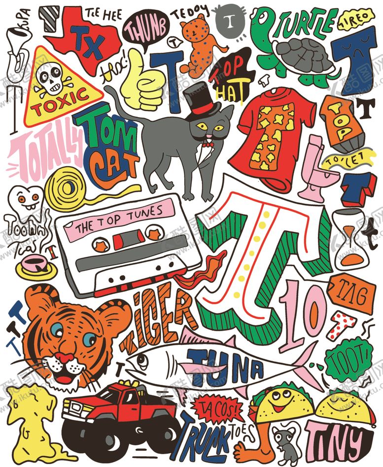 编号：94705810201550273762【酷图网】源文件下载-车老虎老鼠猫裁片