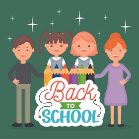 学生学校生活场景插画