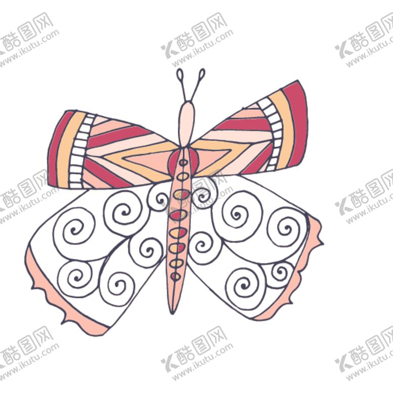 编号：10815909300311239710【酷图网】源文件下载-花朵蝴蝶卡通图案