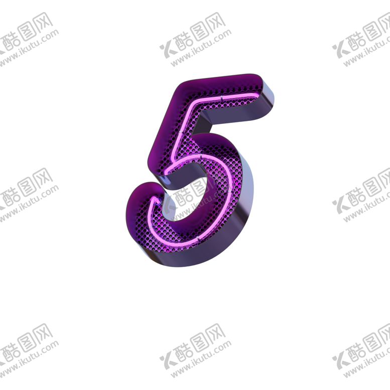 编号：78438009140740303976【酷图网】源文件下载-高清立体紫色霓虹灯数字元素