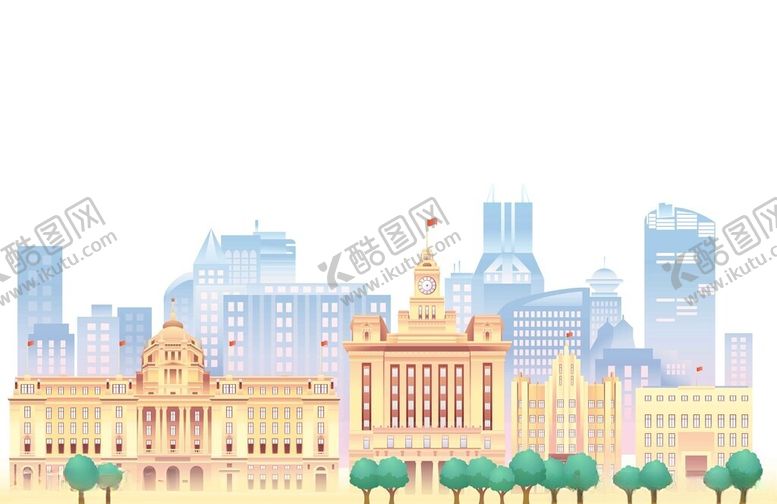 编号：18448904040510244346【酷图网】源文件下载-城市天际线与特色建筑景观