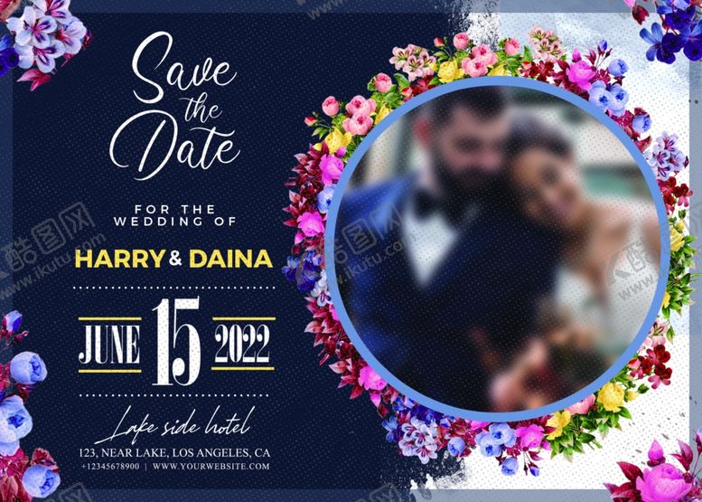 编号：27214609240655235053【酷图网】源文件下载-欧美婚礼邀请卡模板