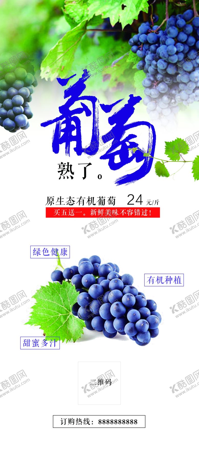 编号：15280609270914117764【酷图网】源文件下载-农家乐葡萄采摘展架