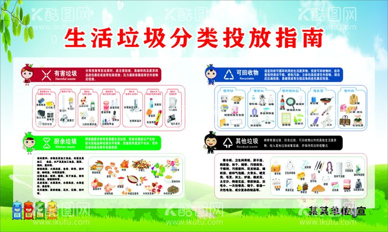 编号：97305809261136452739【酷图网】源文件下载-垃圾分类投放指南