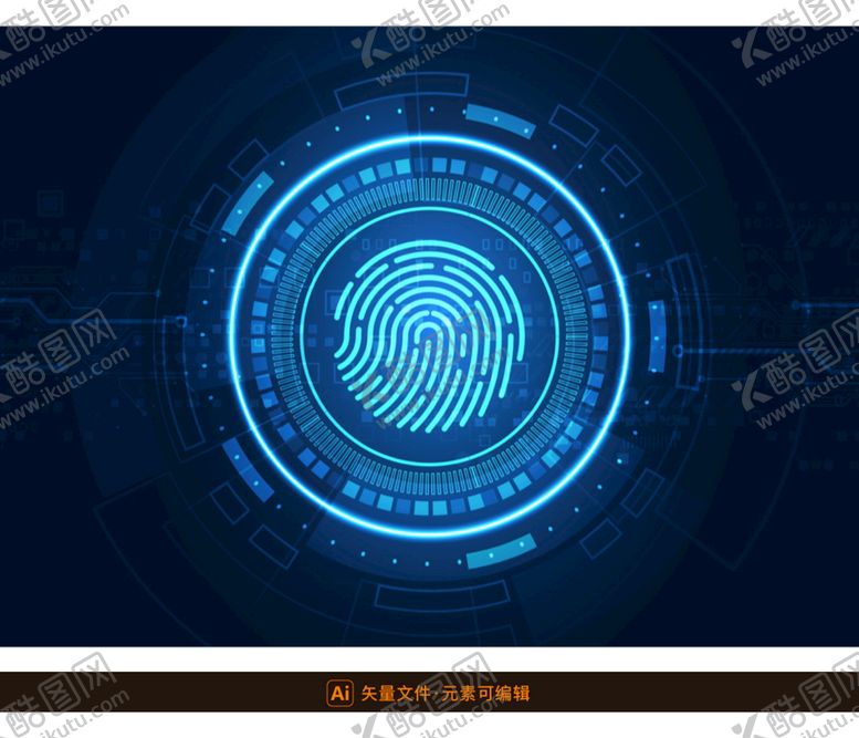 编号：08936709151600588025【酷图网】源文件下载-指纹识别科技背景身份认证人工智能