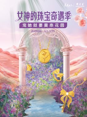 女神节珠宝海报空白