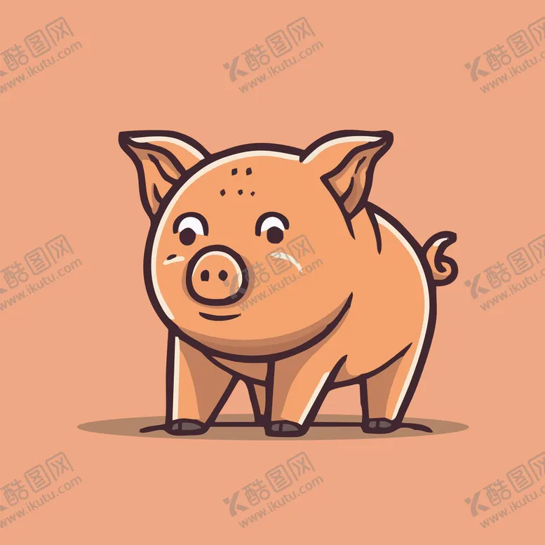 编号：88302301301218171777【酷图网】源文件下载-可爱小猪矢量卡通画儿童插画