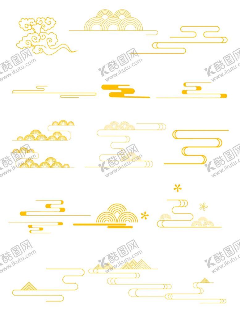 编号：48209709190245597648【酷图网】源文件下载-传统线性祥云纹