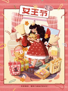 妇女节女神节女王节海报生三八快乐