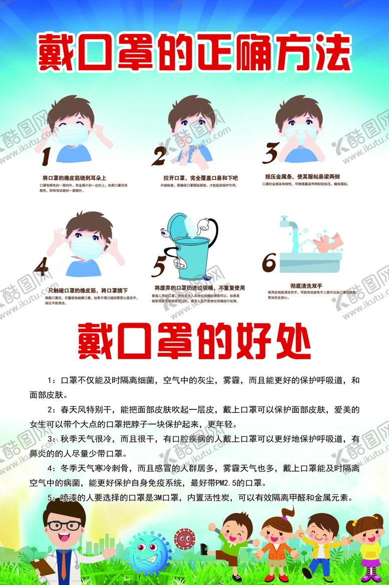 编号：13633005111440497764【酷图网】源文件下载-戴口罩正确方法
