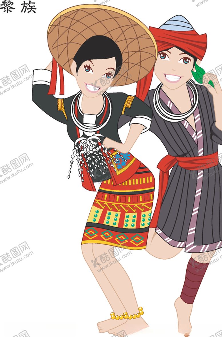 编号：98606707070829132583【酷图网】源文件下载-56个少数民族人物插画