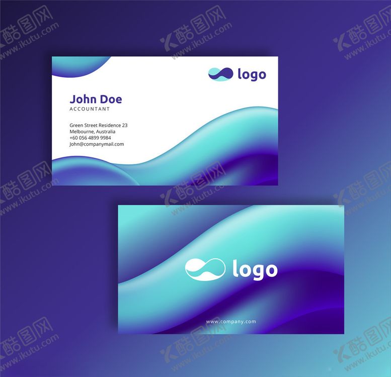 编号：12307210100030095155【酷图网】源文件下载-蓝色名片